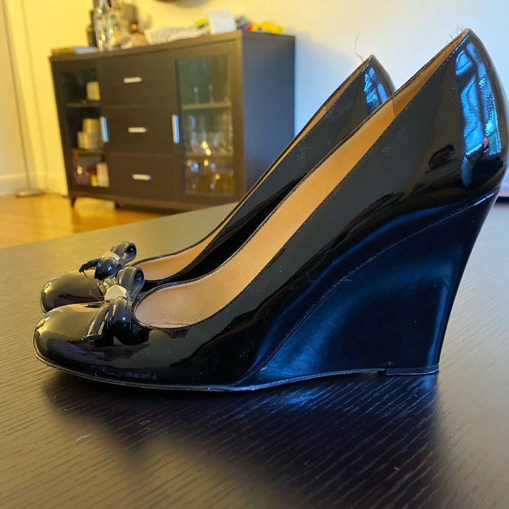 Kate Spade black wedge heels